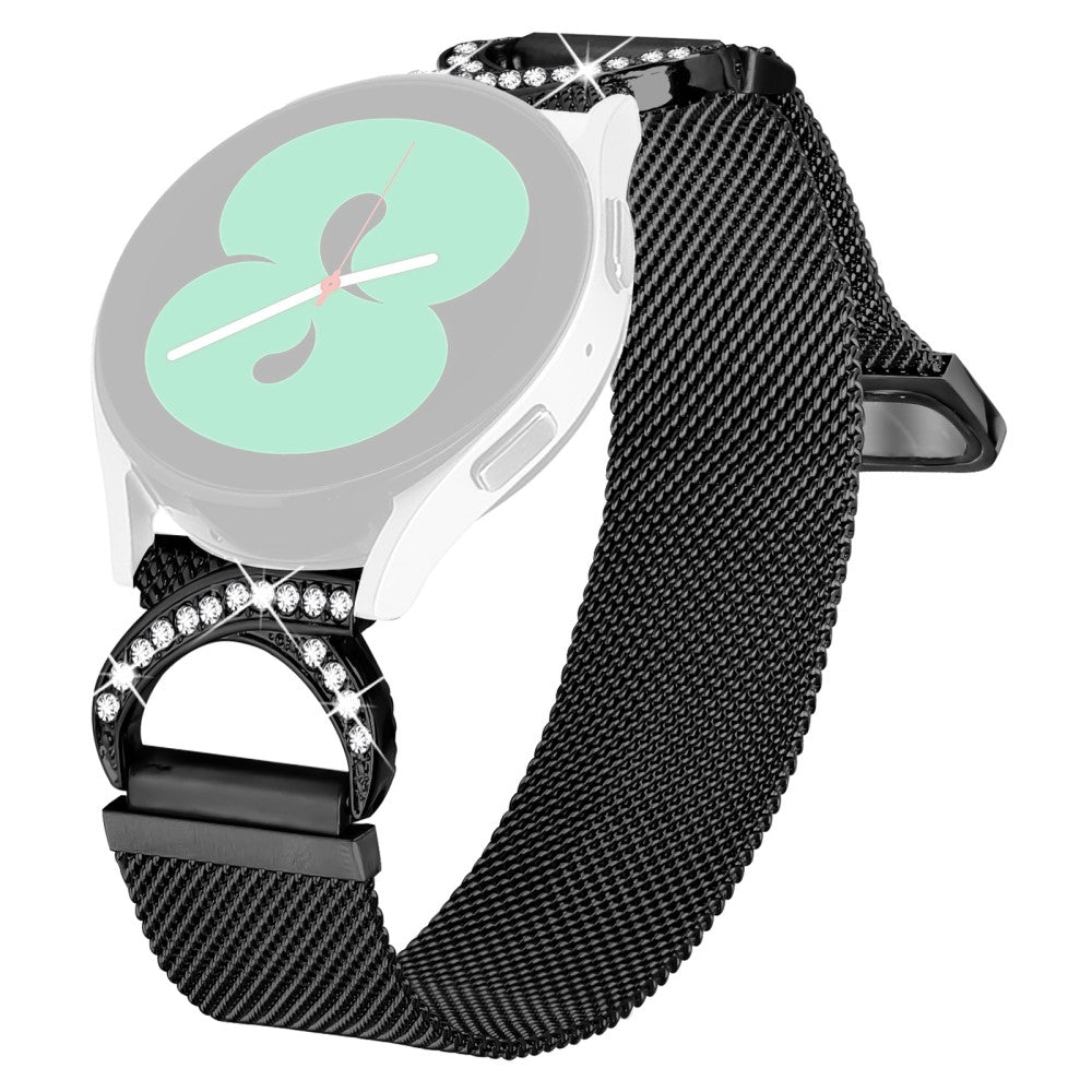 Watch Band Garmin Approach S40 / Forerunner 158 Milanese Metal Strap Rhinestone Decor - Black#serie_1