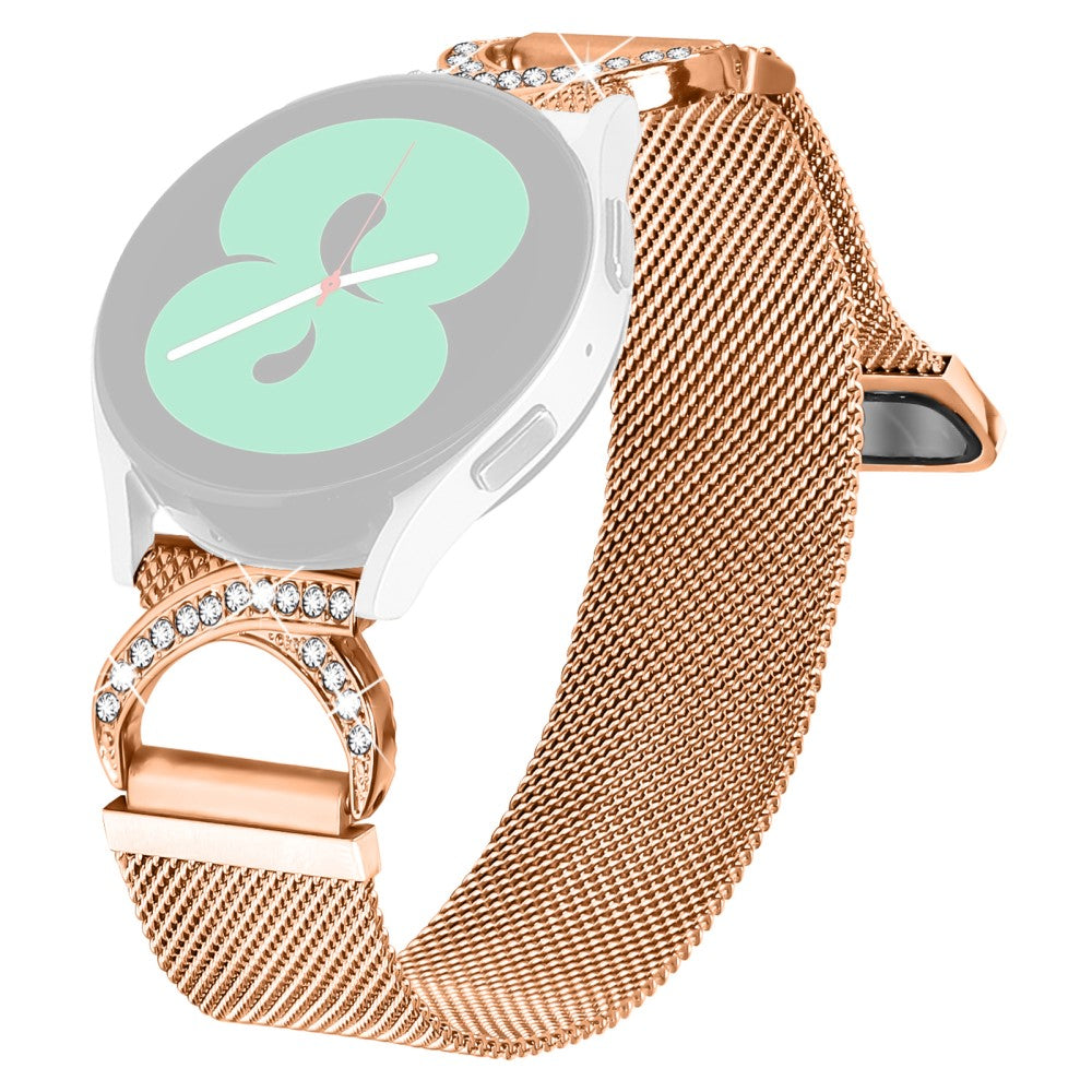 Watch Band Garmin Approach S40 / Forerunner 158 Milanese Metal Strap Rhinestone Decor - Rose Gold#serie_2