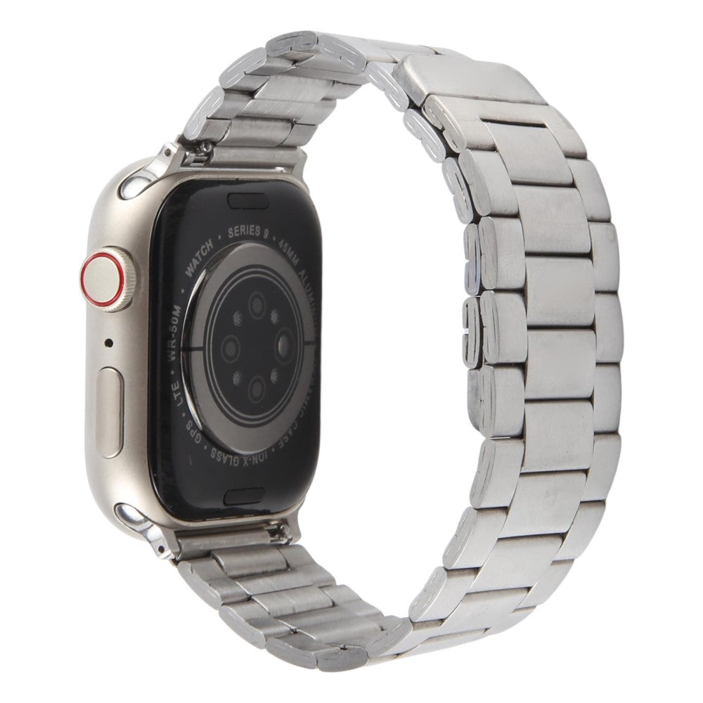 Metal Watch Band Apple Watch Series 49mm - 45mm - 44mm - 42mm Magnetic Three Bead Wrist Strap - Silver#serie_9