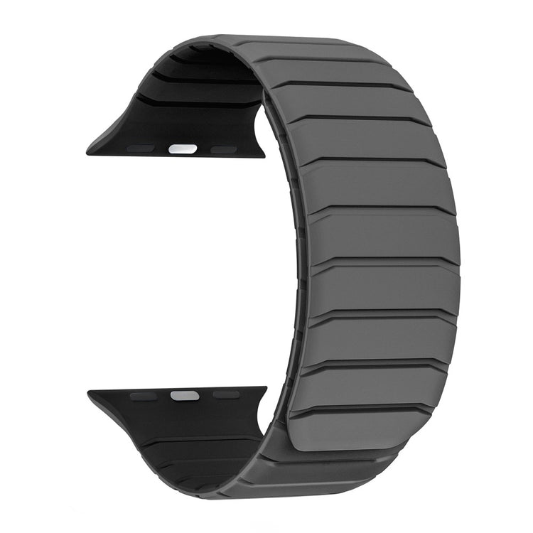 Watch Band Apple Watch Series 10 Ultra 9 8 7 SE (2023) SE (2022) SE 6 5 4 3 2 1 46mm 49mm 45mm 44mm 42mm Silicone Magnetic Strap - Grey / Black#serie_4