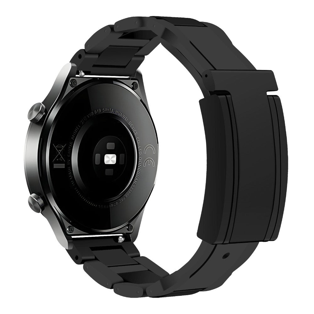 Huawei / Samsung 22mm Universal Watch Band T-Shaped Magnetic Buckle Stainless Steel + Rubber Strap - Black#serie_1