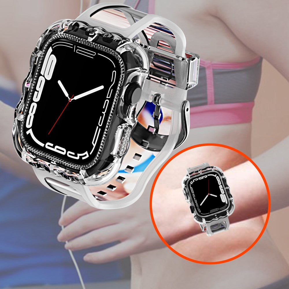 Stilren Silikone Universal Rem passer til Apple Smartwatch - Gennemsigtig#serie_1