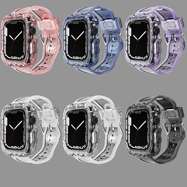 Stilren Silikone Universal Rem passer til Apple Smartwatch - Gennemsigtig#serie_1