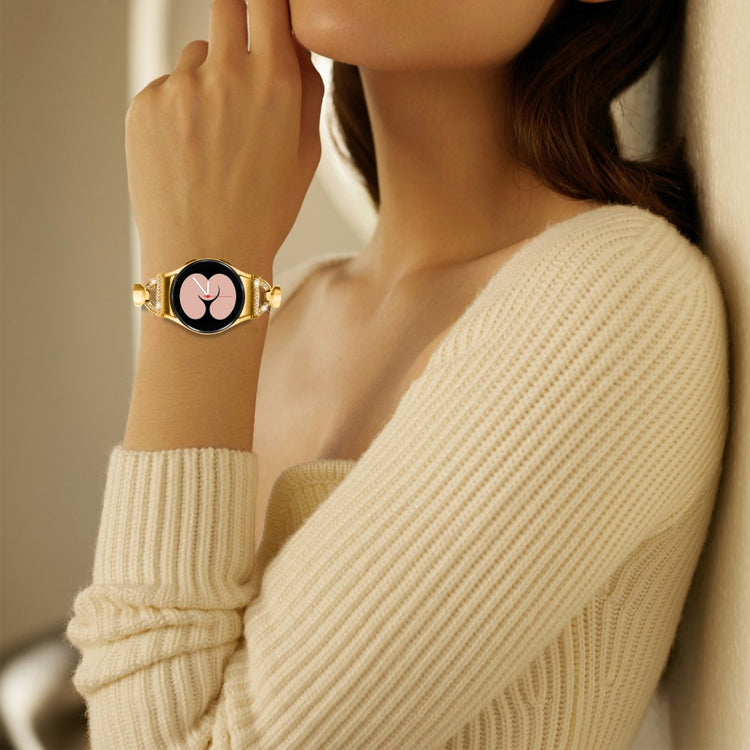 Metal Og Rhinsten Universal Rem passer til Samsung Galaxy Watch 6 (44mm) / Samsung Galaxy Watch 6 (40mm) - Guld#serie_2