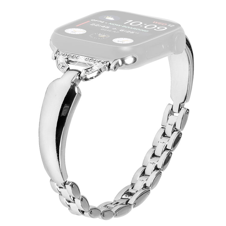 Elegant Metal Og Rhinsten Universal Rem passer til Apple Smartwatch - Sølv#serie_4