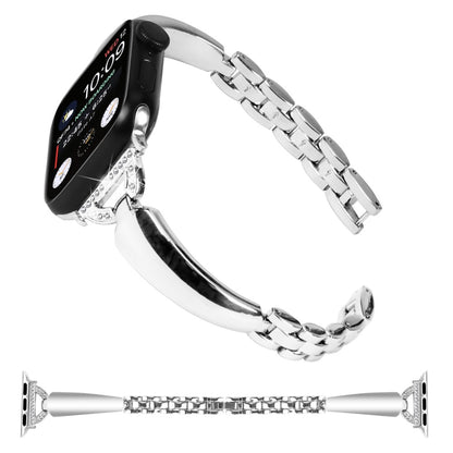 Cool Metal Og Rhinsten Universal Rem passer til Apple Smartwatch - Sølv#serie_4