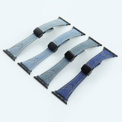 Rigtigt Cool Metal Og Nylon Universal Rem passer til Apple Smartwatch - Blå#serie_3