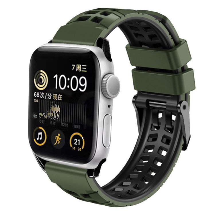 Vildt Pænt Metal Og Silikone Universal Rem passer til Apple Smartwatch - Grøn#serie_8