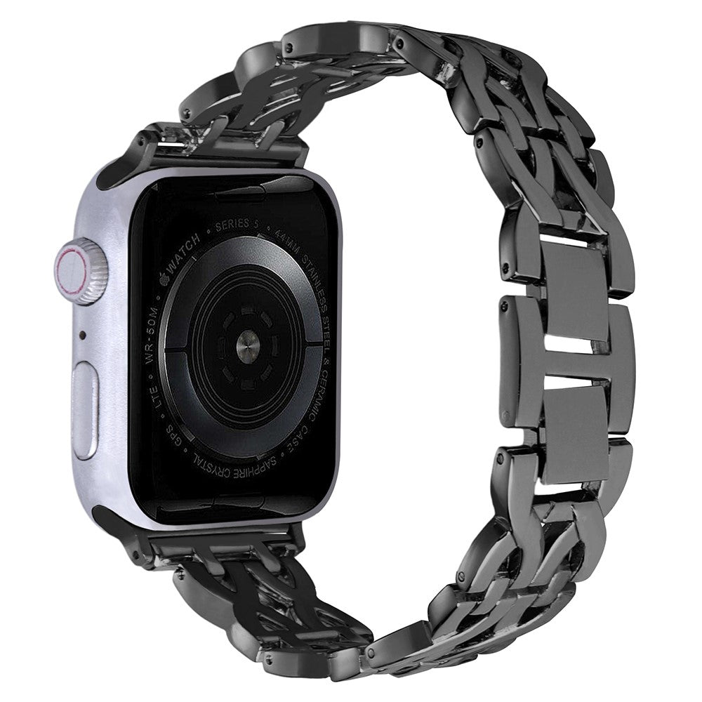 Vildt Godt Metal Og Rhinsten Universal Rem passer til Apple Smartwatch - Sort#serie_1