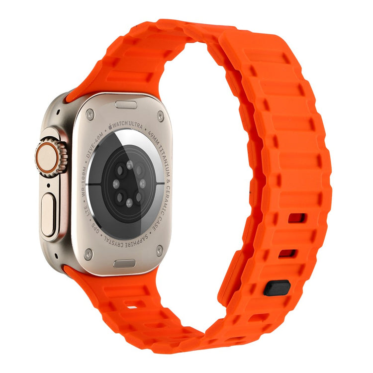 Meget Pænt Metal Og Silikone Universal Rem passer til Apple Smartwatch - Orange#serie_3