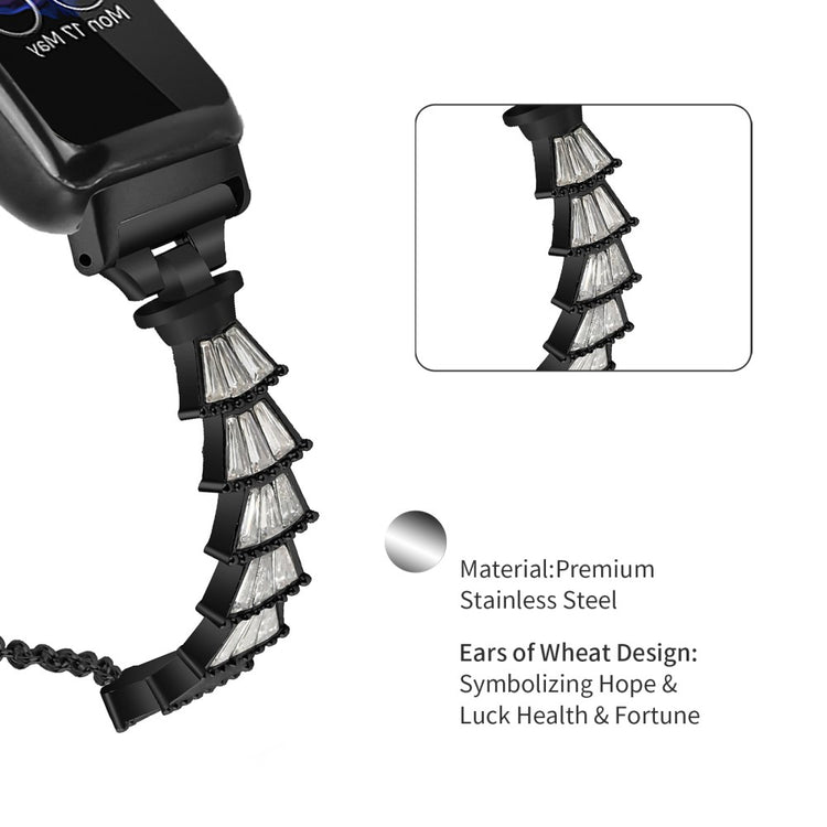 Metal Og Rhinsten Universal Rem passer til Fitbit Inspire 2 / Fitbit Inspire 1 - Sort#serie_1