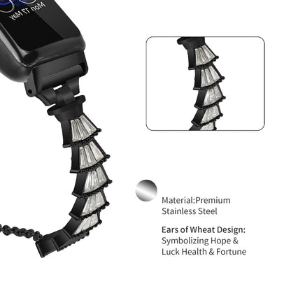 Metal Og Rhinsten Universal Rem passer til Fitbit Inspire 2 / Fitbit Inspire 1 - Sort#serie_1