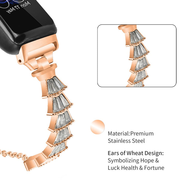 Metal Og Rhinsten Universal Rem passer til Fitbit Inspire 2 / Fitbit Inspire 1 - Guld#serie_2