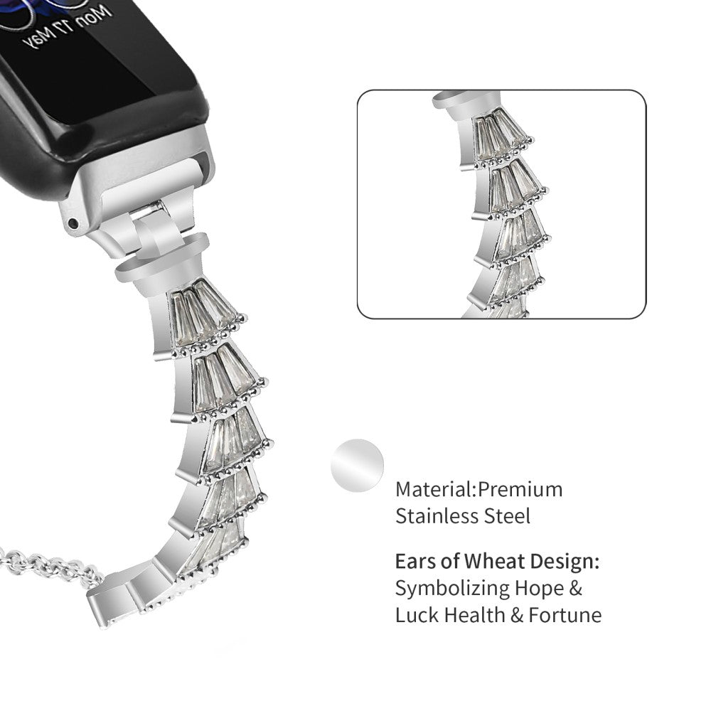 Metal Og Rhinsten Universal Rem passer til Fitbit Inspire 2 / Fitbit Inspire 1 - Sølv#serie_025