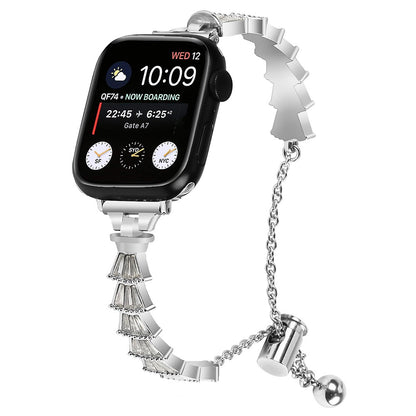 Vildt Godt Metal Og Rhinsten Universal Rem passer til Apple Smartwatch - Sølv#serie_051