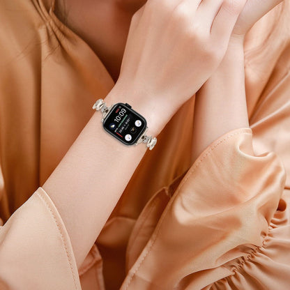 Tidsløst Metal Og Rhinsten Universal Rem passer til Apple Smartwatch - Sølv#serie_4
