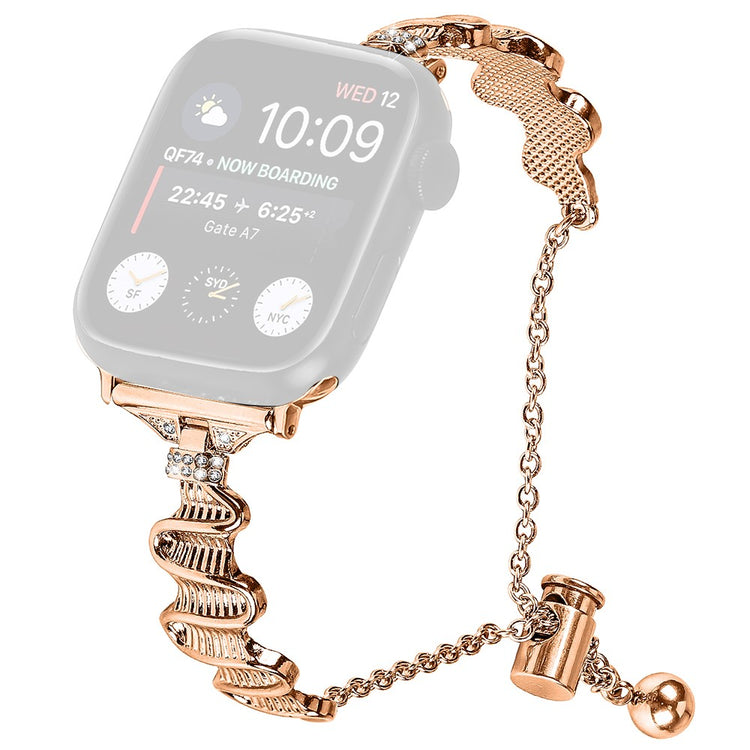 Superflot Metal Og Rhinsten Universal Rem passer til Apple Smartwatch - Pink#serie_3