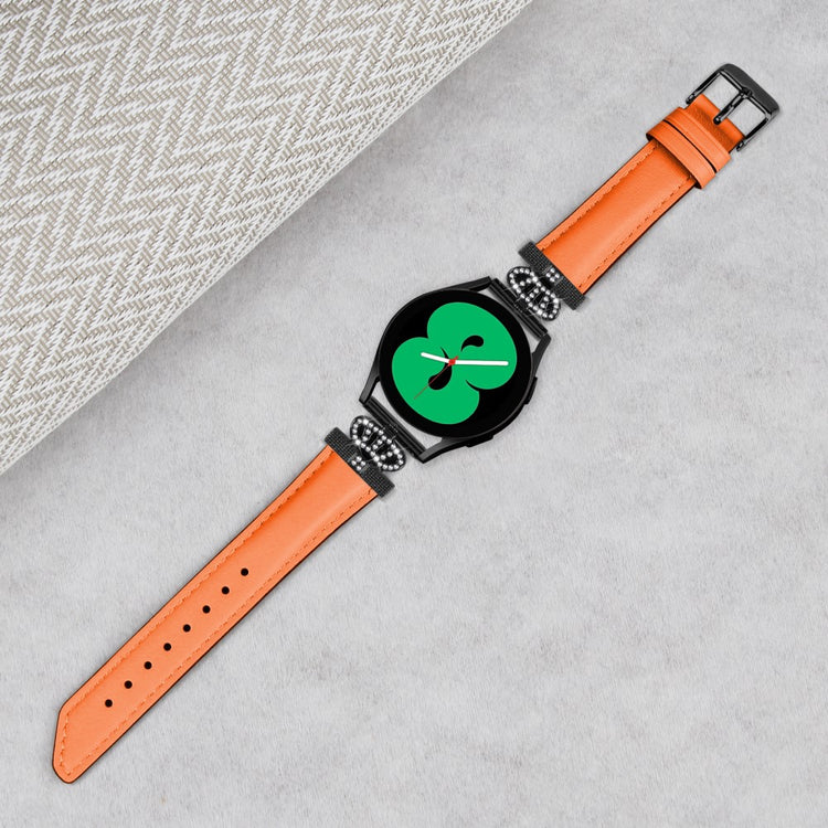 Kunstlæder Og Rhinsten Universal Rem passer til Amazfit Cheetah Pro / 20mm - Orange#serie_1