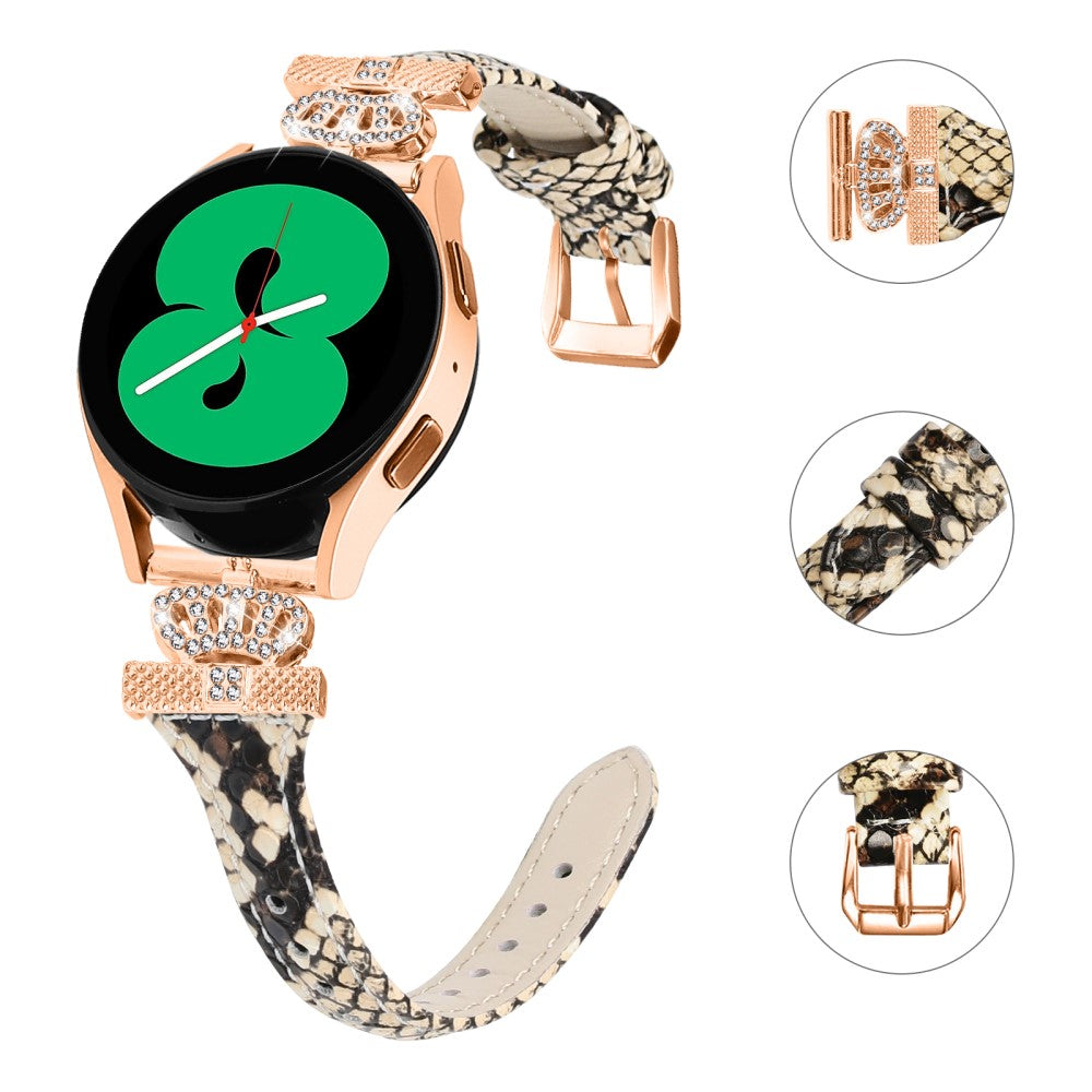 Kunstlæder Og Rhinsten Universal Rem passer til Amazfit Cheetah Pro / 20mm - Brun#serie_4