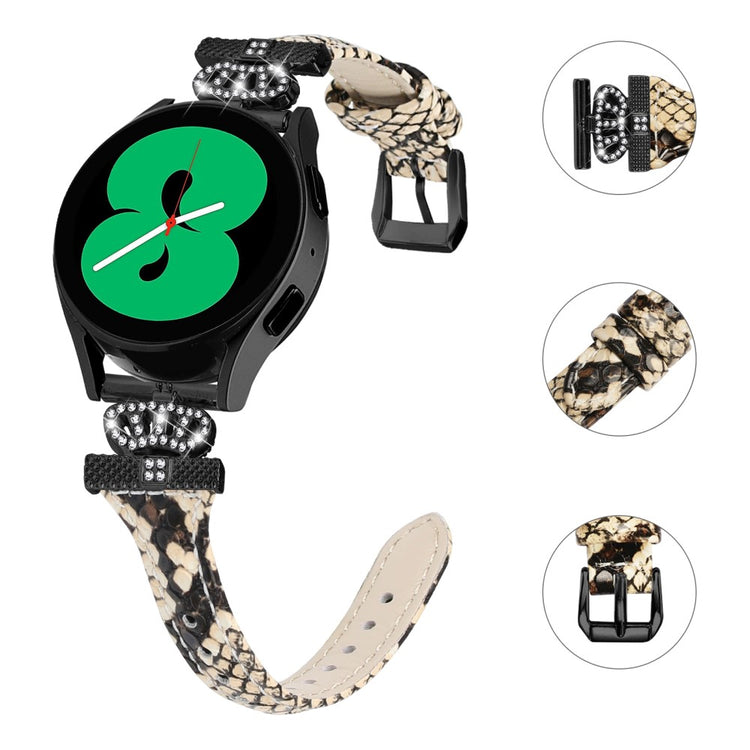 Kunstlæder Og Rhinsten Universal Rem passer til Amazfit Cheetah Pro / 20mm - Brun#serie_4