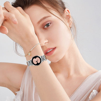 Silver Buckle Butterfly Decor Strap Samsung Galaxy Watch Universal 20mm Wristband - Brown#serie_6