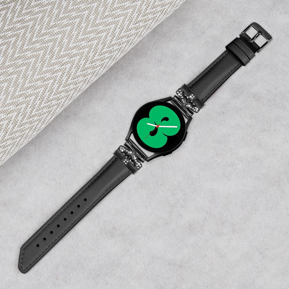 Fantastisk Kunstlæder Og Rhinsten Universal Rem passer til Smartwatch - Sort#serie_1