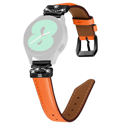 Fantastisk Kunstlæder Og Rhinsten Universal Rem passer til Smartwatch - Orange#serie_2