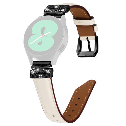 Fantastisk Kunstlæder Og Rhinsten Universal Rem passer til Smartwatch - Hvid#serie_5