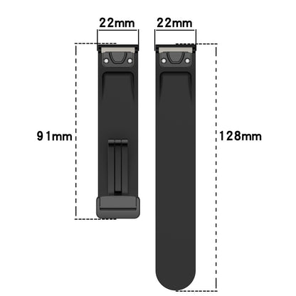 Huawei Watch GT 4 46mm / Samsung Galaxy Watch3 45mm / Garmin Venu 3 Black Buckle Watchband 22mm Magnetic Silicone Strap - Dark Blue#serie_6