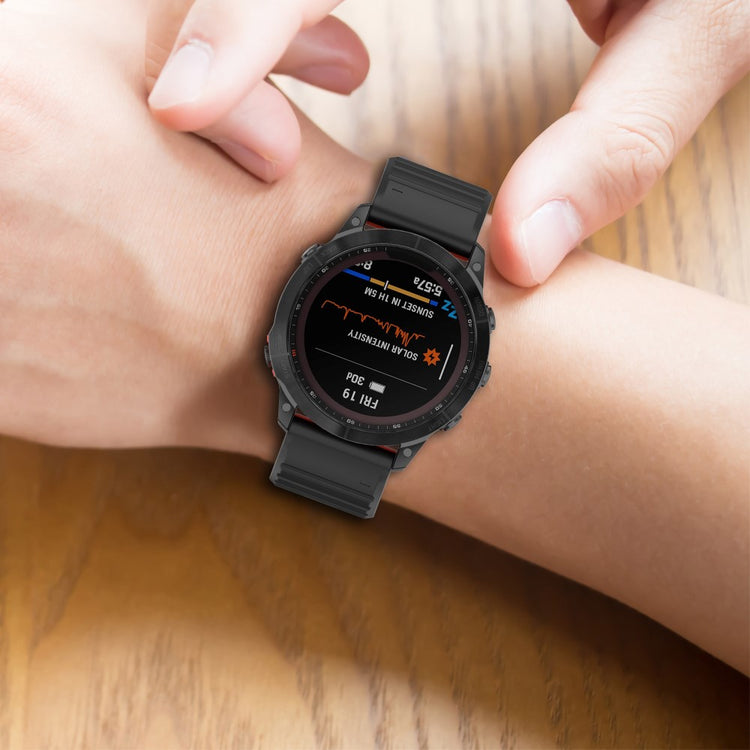 Super Nydelig Silikone Universal Rem passer til Smartwatch - Sort#serie_1