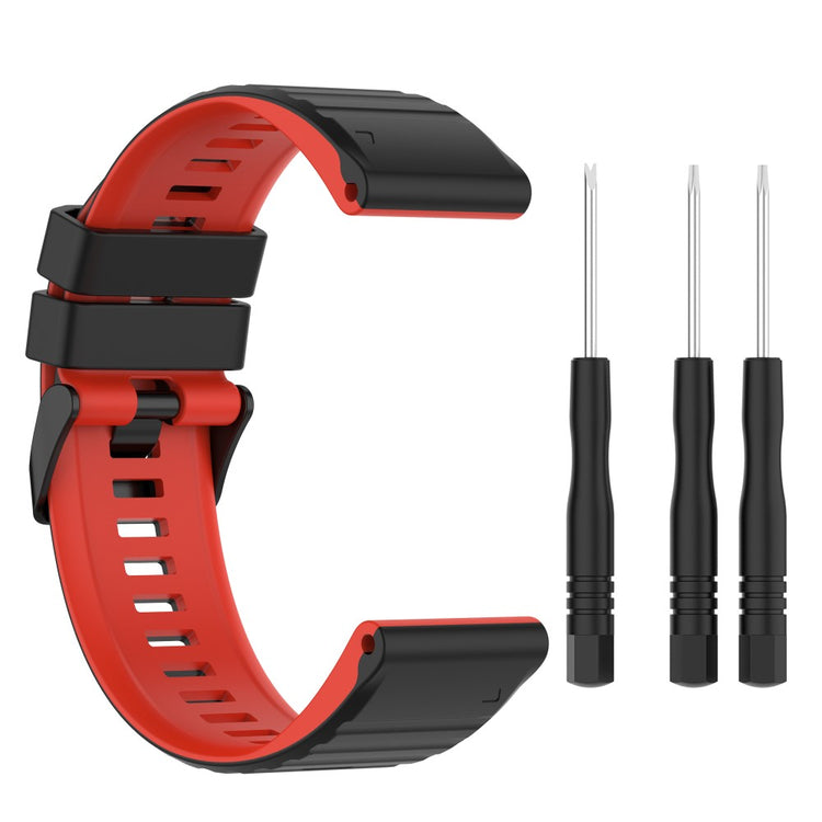 Super Nydelig Silikone Universal Rem passer til Smartwatch - Rød#serie_4