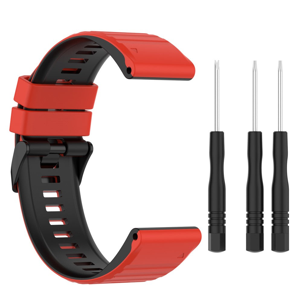 Super Nydelig Silikone Universal Rem passer til Smartwatch - Rød#serie_8
