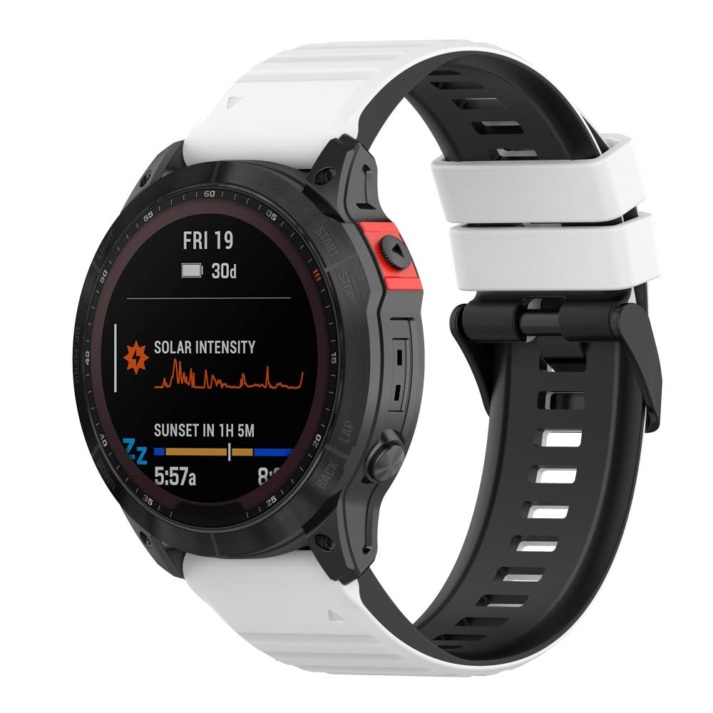 Solid Silikone Universal Rem passer til Garmin Smartwatch - Hvid#serie_2