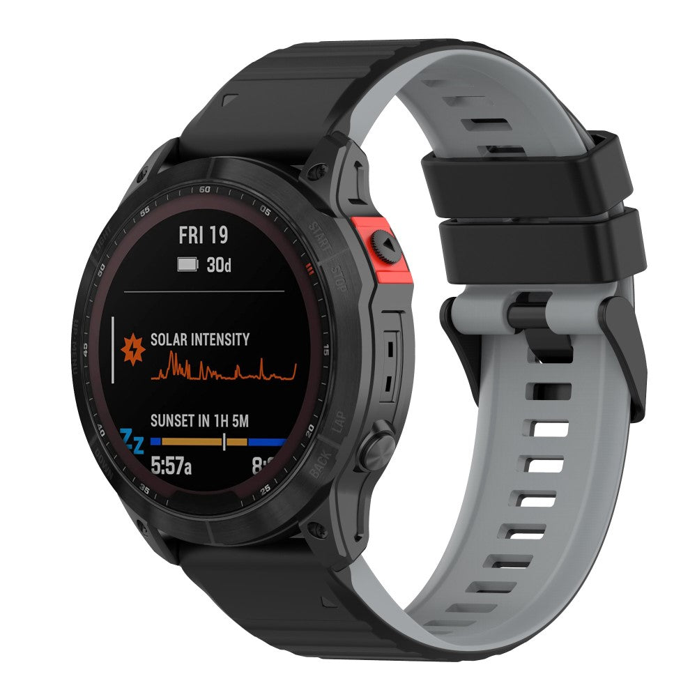 Solid Silikone Universal Rem passer til Garmin Smartwatch - Sølv#serie_5