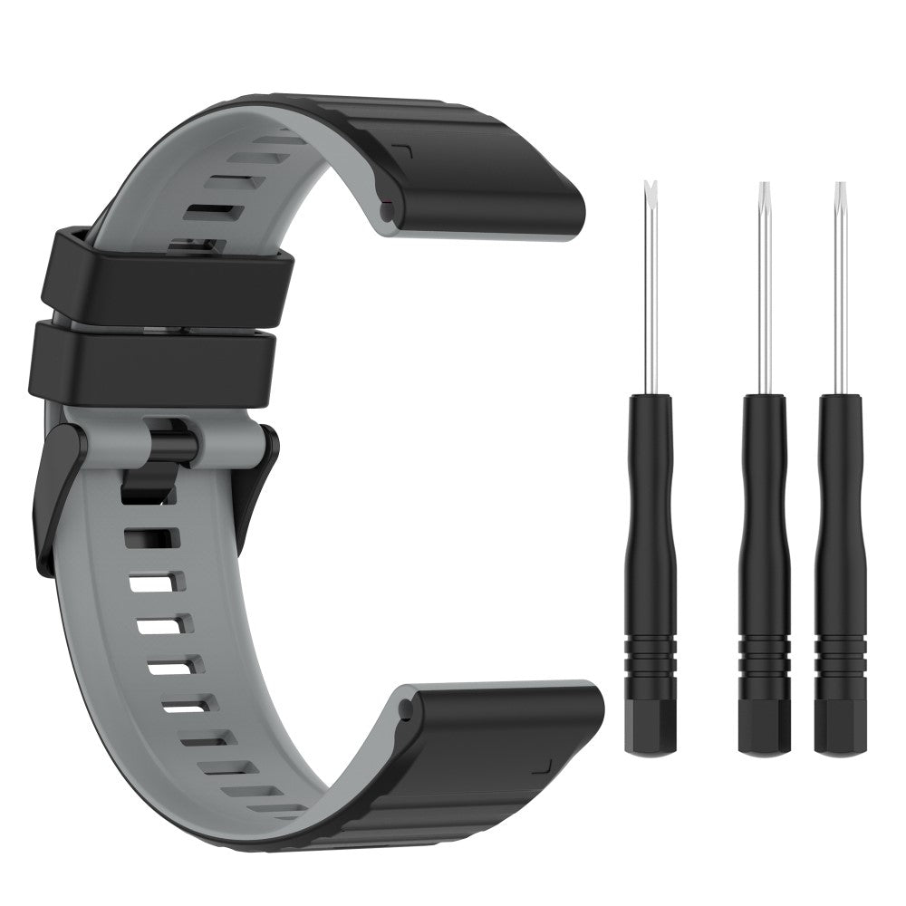 Solid Silikone Universal Rem passer til Garmin Smartwatch - Sølv#serie_5