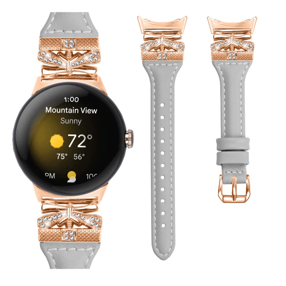 Helt Vildt Fantastisk Ægte Læder Rem passer til Google Pixel Watch 2 - Guld#serie_2