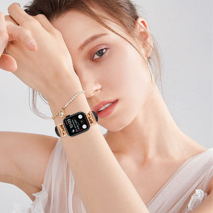 Rose Gold Buckle Watchband Apple Watch Ultra 2 / Ultra 49mm / Series 9 45mm / 8 7 45mm / 6 5 4 SE (2022) SE (2023) SE 44mm / 3 2 1 42mm - Black#serie_6