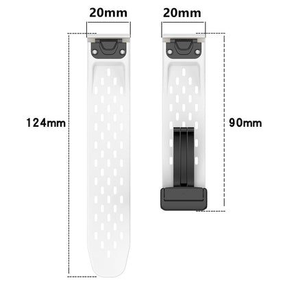 Garmin Fenix 7S / Instinct 2S / Fenix 6S / Fenix 6S Pro Breathable Strap Folding Buckle 20mm Silicone Watch Band - Red#serie_4