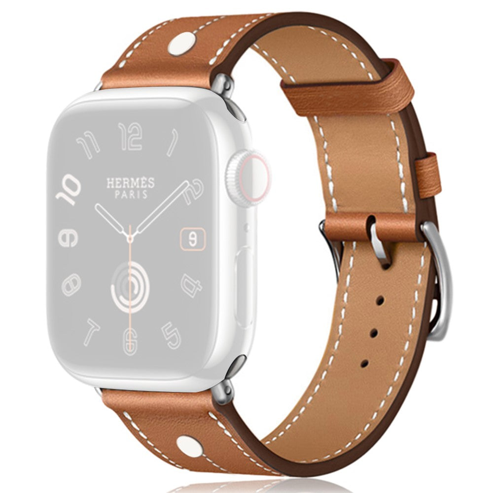 Glimrende Ægte Læder Universal Rem passer til Apple Smartwatch - Brun#serie_1