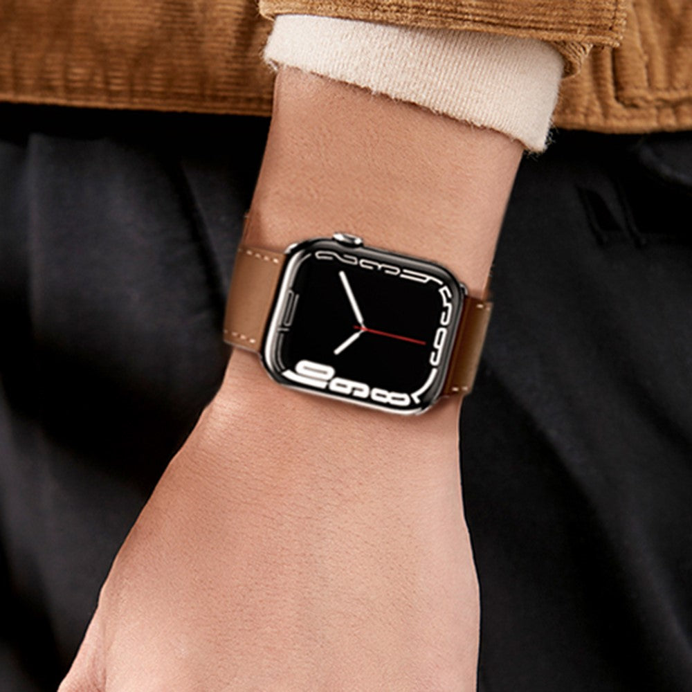 Glimrende Ægte Læder Universal Rem passer til Apple Smartwatch - Brun#serie_3