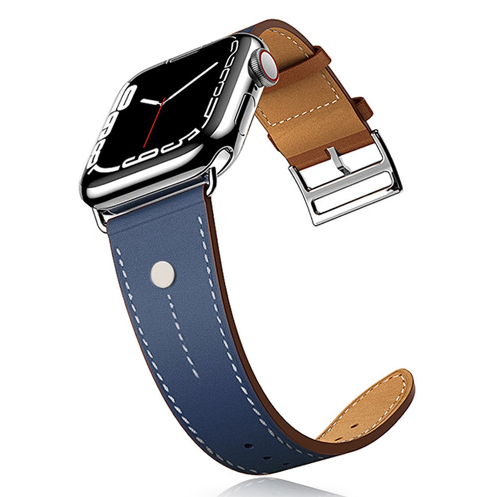 Glimrende Ægte Læder Universal Rem passer til Apple Smartwatch - Blå#serie_7