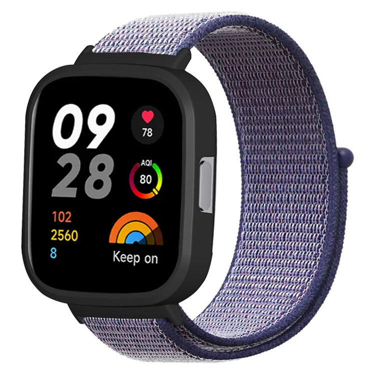 Meget Holdbart Nylon Rem passer til Xiaomi Redmi Watch 3 - Blå#serie_6