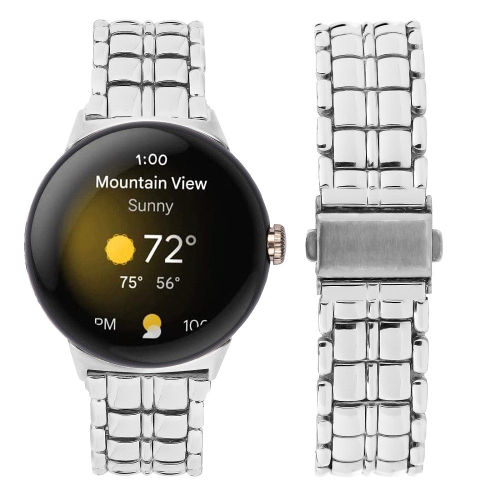 Metal Universal Rem passer til Google Pixel Watch / Google Pixel Watch 2 - Sølv#serie_1