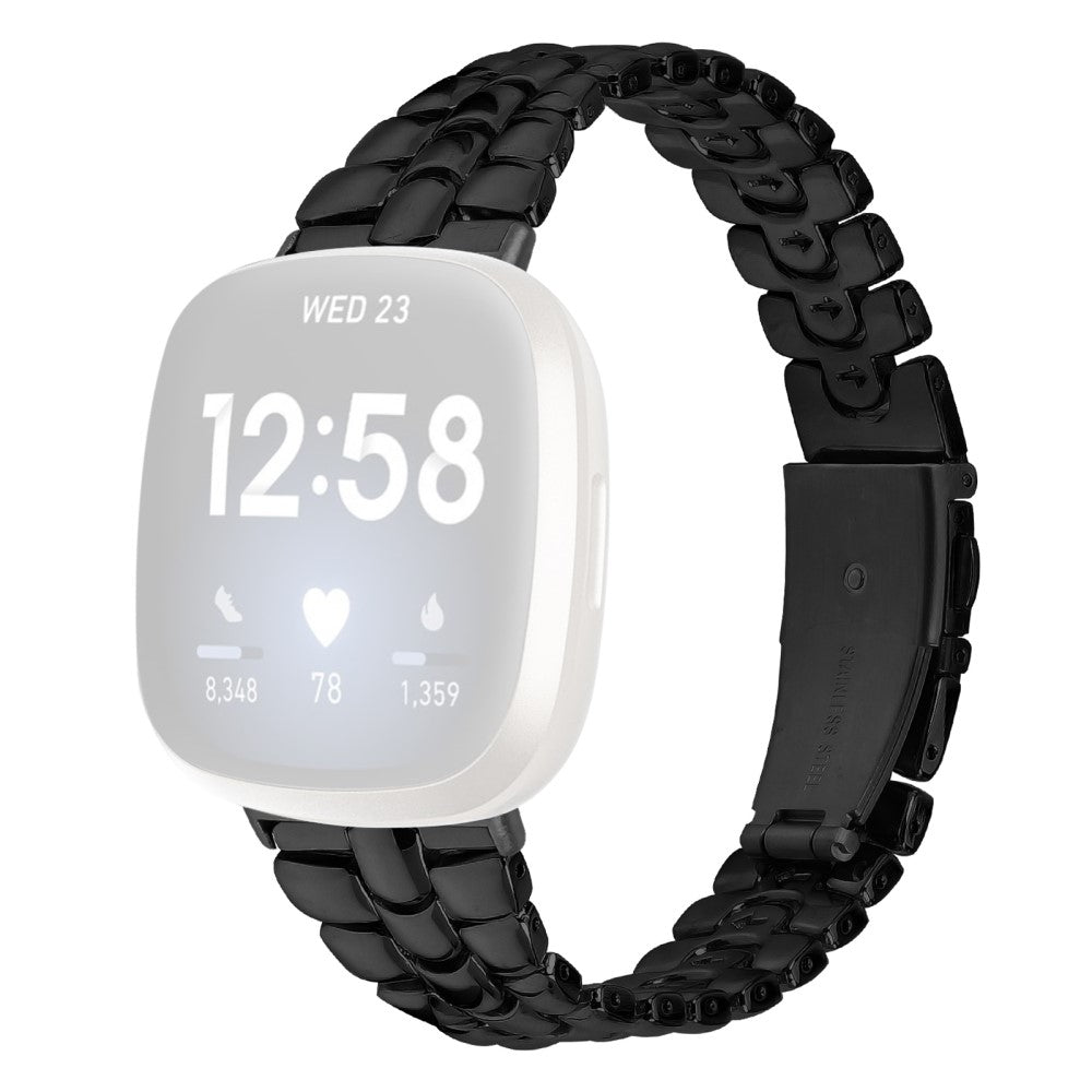 Yndigt Metal Universal Rem passer til Fitbit Versa 3 / Fitbit Sense 1 - Sort#serie_2