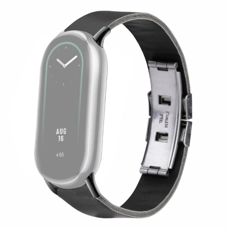 Meget Flot Kunstlæder Rem passer til Xiaomi Smart Band 8 - Sort#serie_2