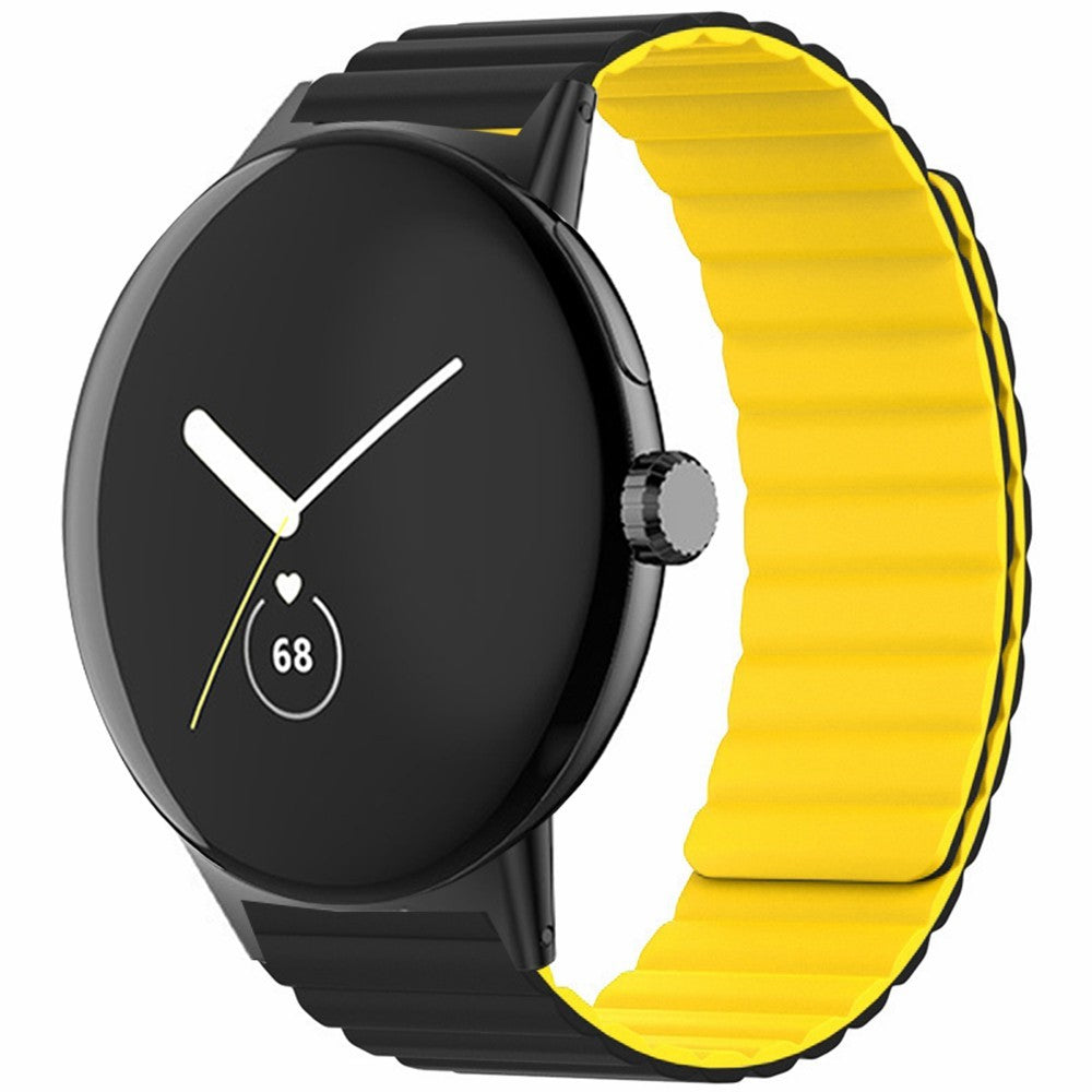 Silikone Universal Rem passer til Google Pixel Watch / Google Pixel Watch 2 - Gul#serie_2