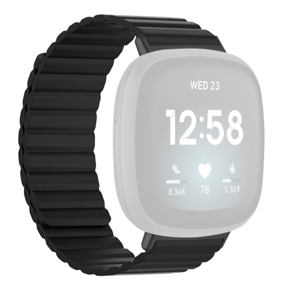 Super Sejt Silikone Universal Rem passer til Fitbit Smartwatch - Sort#serie_8