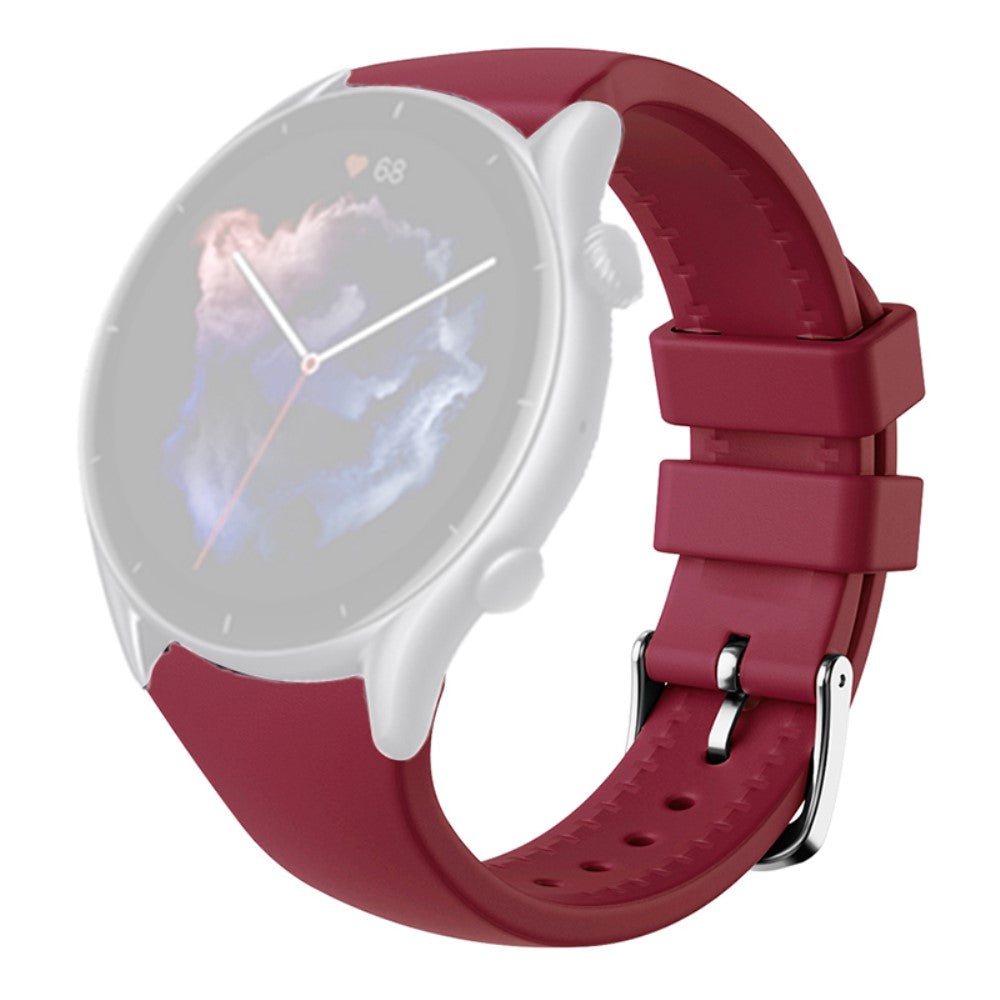 Rigtigt Hårdfør Silikone Universal Rem passer til Smartwatch - Rød#serie_3