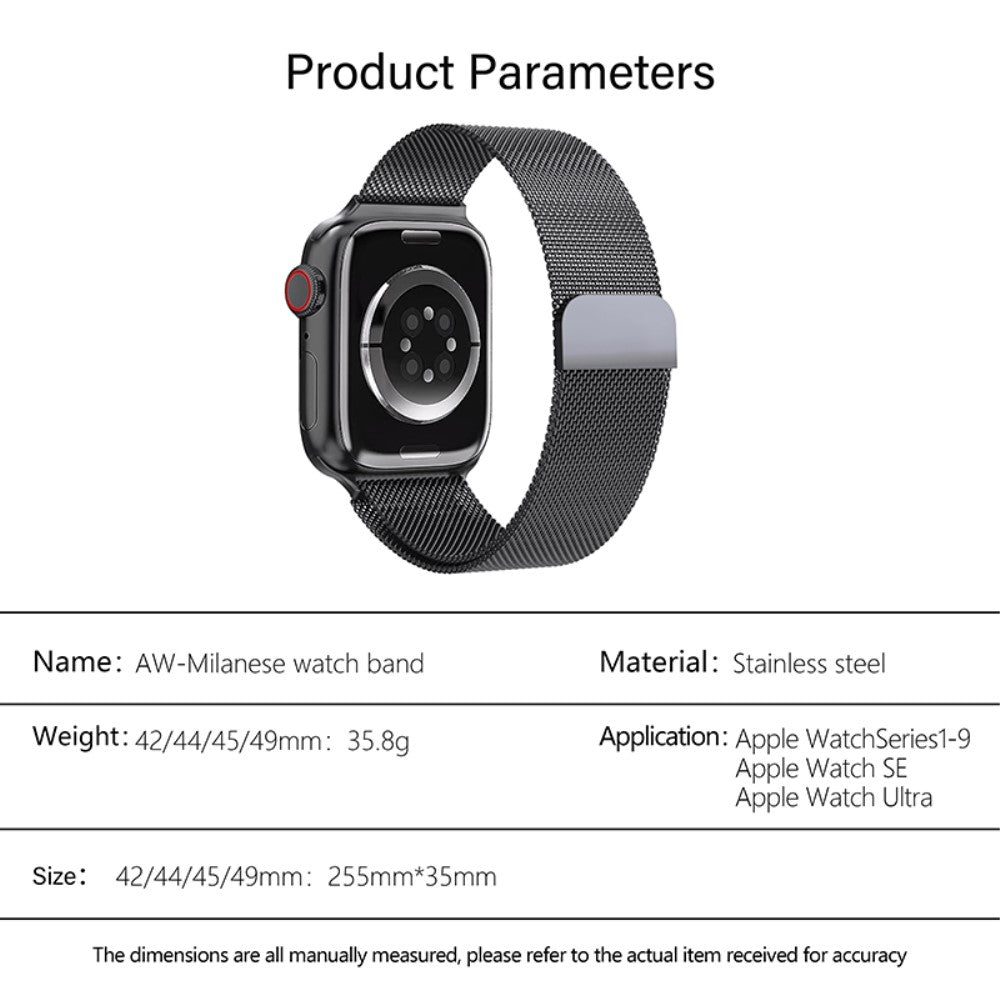 Vildt Rart Metal Universal Rem passer til Apple Smartwatch - Sølv#serie_13