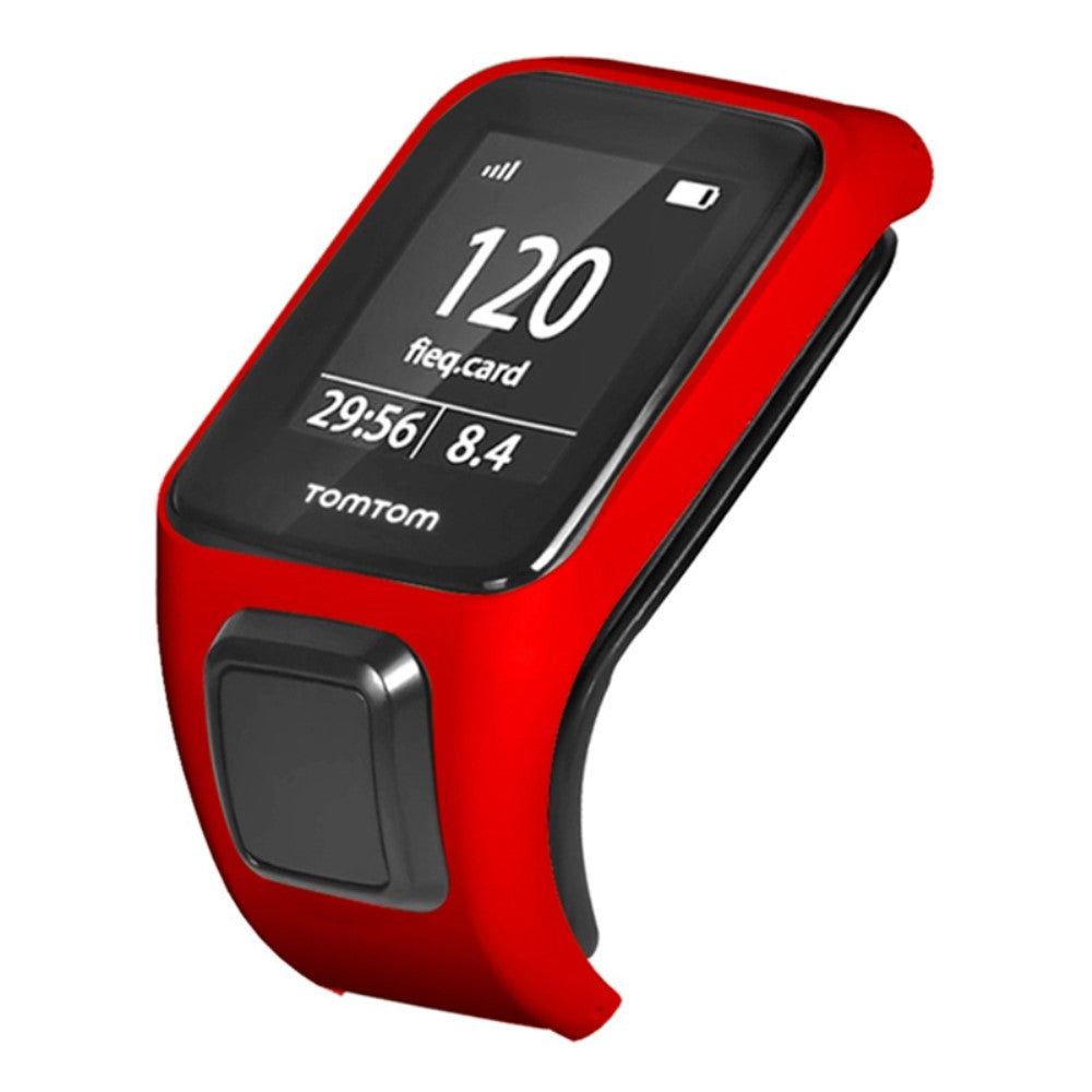 Hårdt Silikone Universal Bumper passer til Tomtom Smartwatch - Rød#serie_4
